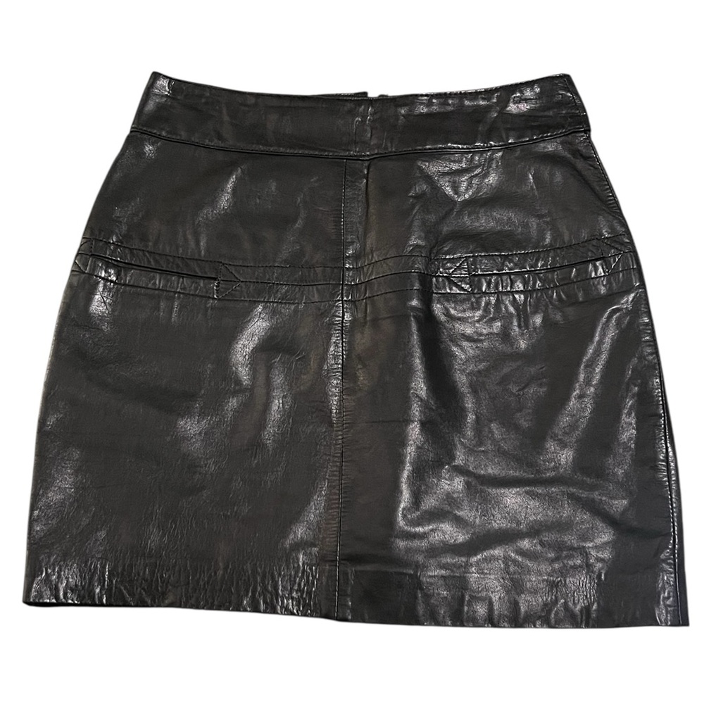 Pia Rucci vintage black leather mini skirt rocker mob wives